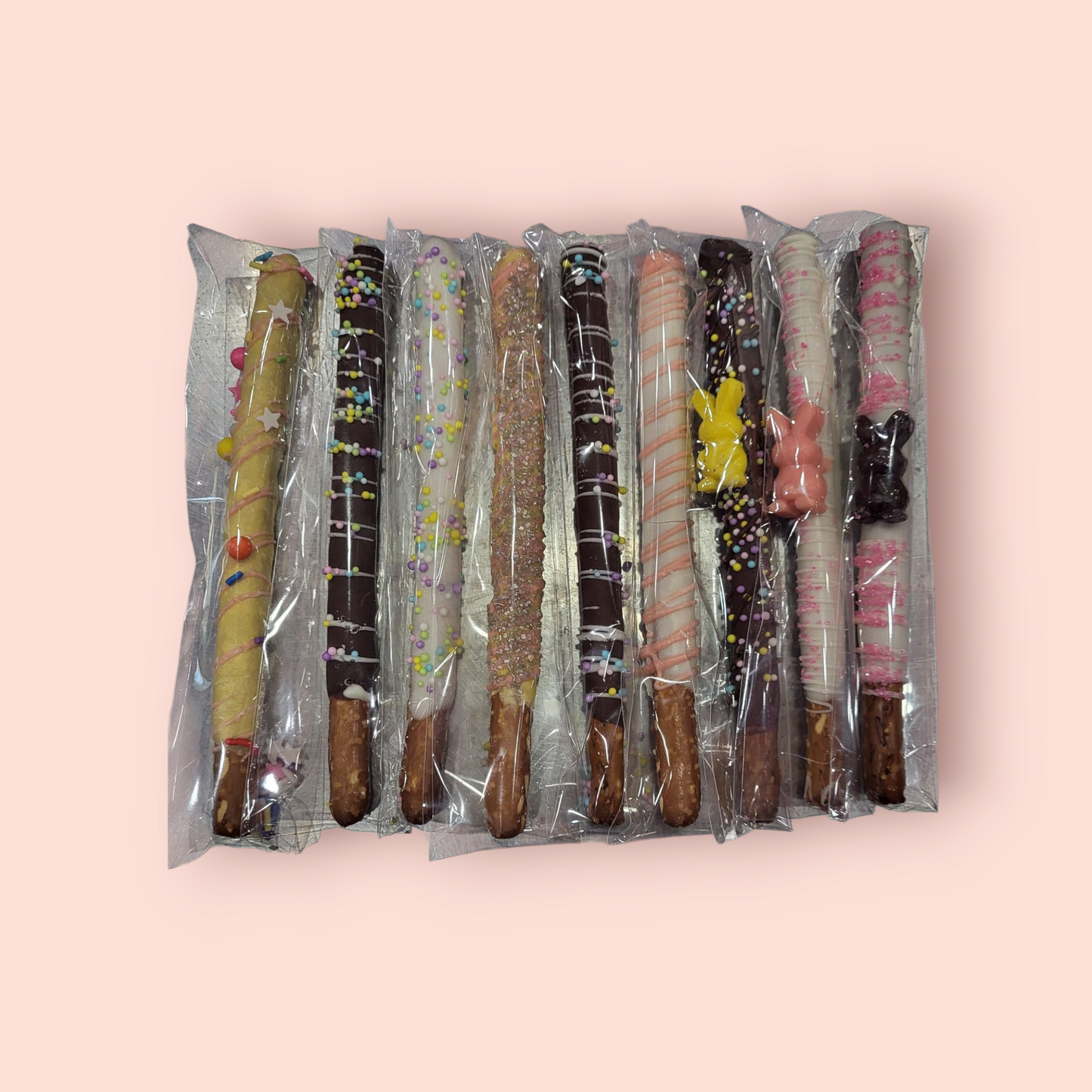 Chocolate dipped pretzels