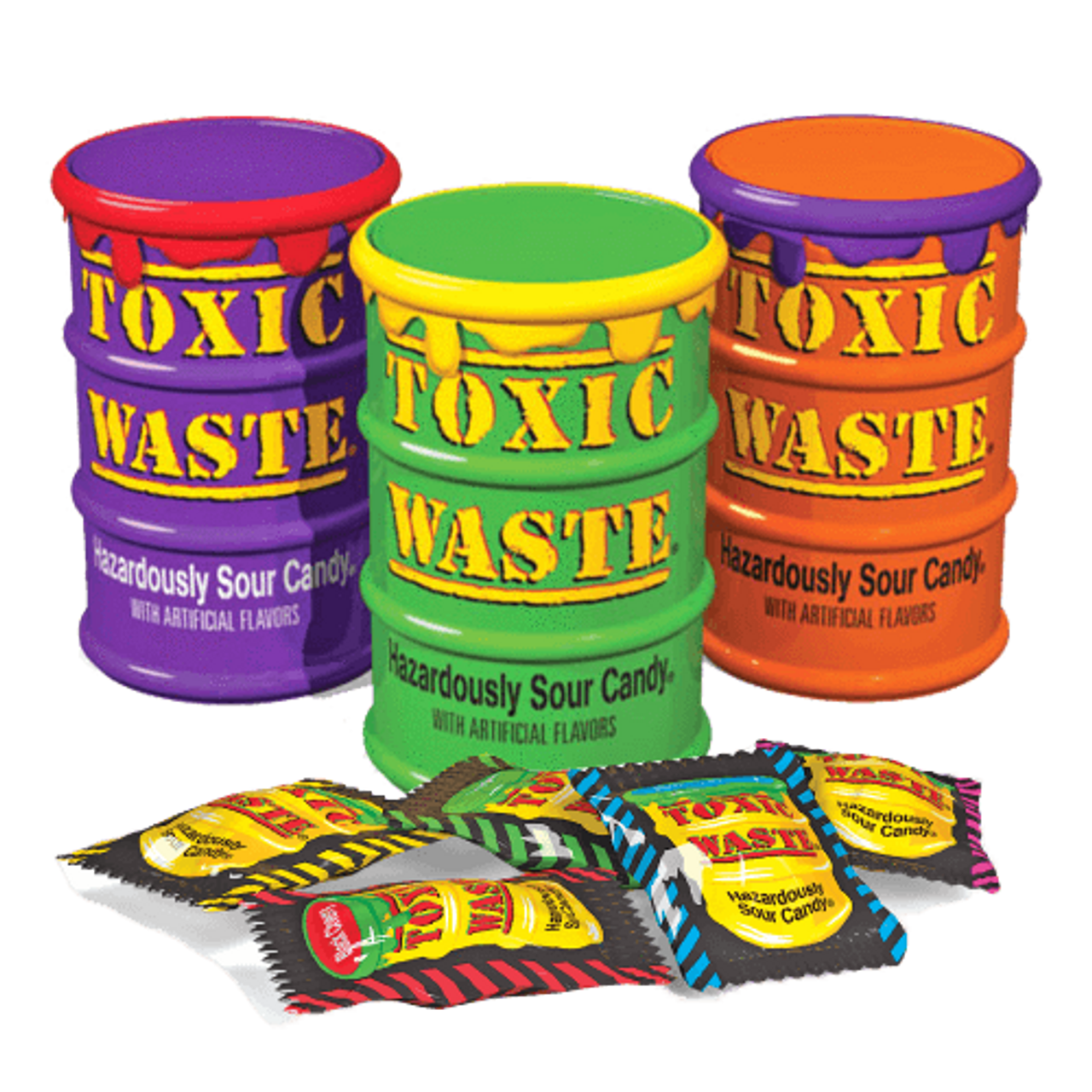 Toxic Waste Colored Drums Candy